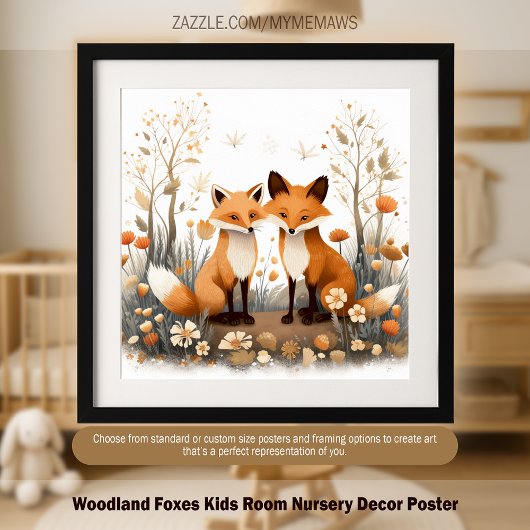 Woodland Foxes Kinder kamer kinderkamer Decor Post Poster