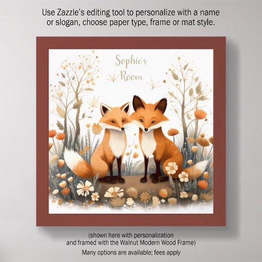 Woodland Foxes Kinder kamer kinderkamer Decor Post Poster
