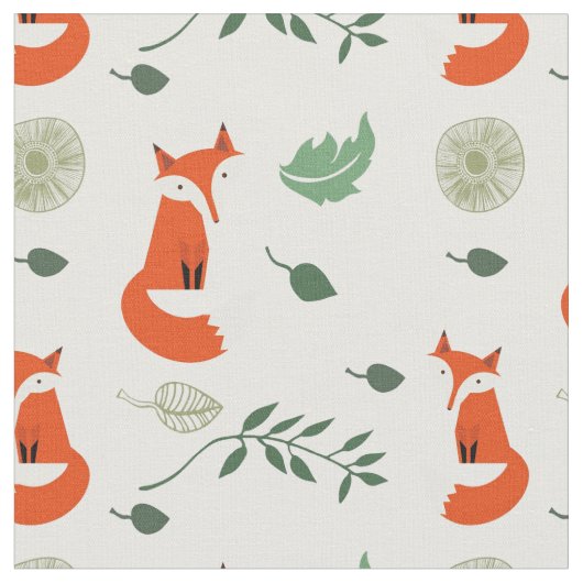 Woodland Foxes Stof (Close Up)