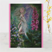 Woodland Foxglove Fairy wenskaart Kaart (Gele Bloem)