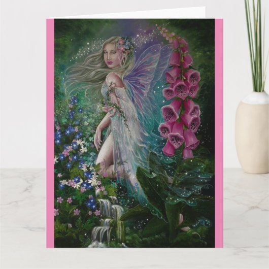 Woodland Foxglove Fairy wenskaart Kaart (Voorkant)