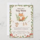 Woodland foxy baby shower kaart (Voorkant)