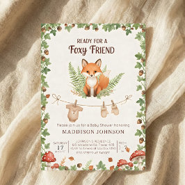 Woodland foxy baby shower kaart
