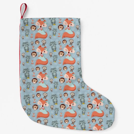 Woodland Friends Animal Pattern Kleine Kerstsok (Voorkant)