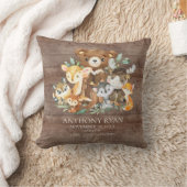 Woodland Friends Baby Geboorte Stats Kussen (Deken)