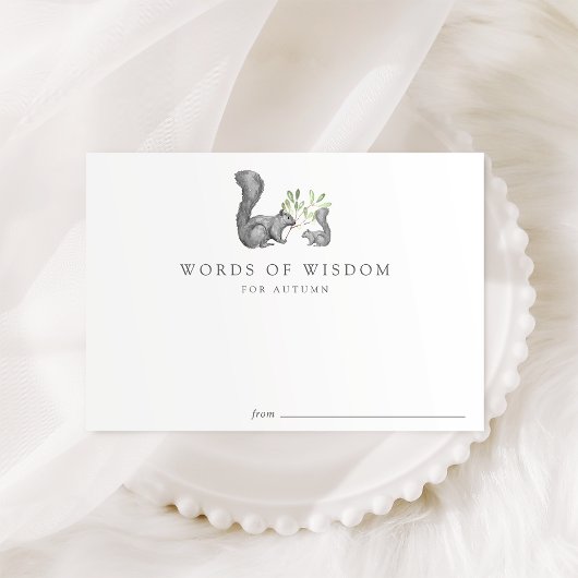 Woodland Friends Baby shower Advice Kaarten