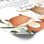 Woodland Friends Baby shower Diaper Raffle Sign Poster (Hoek)