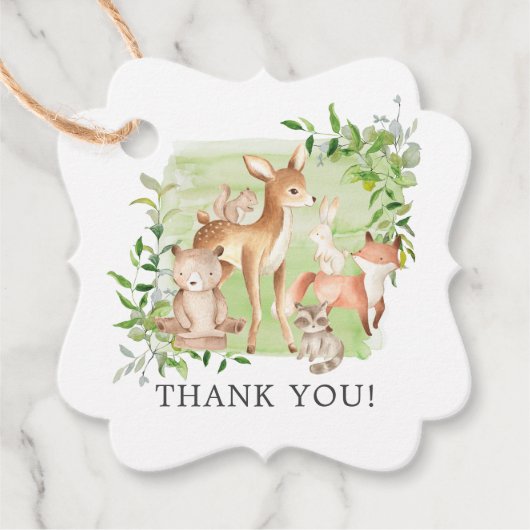 Woodland Friends Baby shower Favor Gift Label (Voorkant)