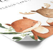 Woodland Friends Baby shower Favors Sign Poster (Hoek)