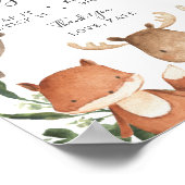 Woodland Friends Baby shower Foto Guestbook Sign Poster (Hoek)