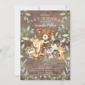 Woodland Friends Baby shower Invitation Kaart (Voorkant)