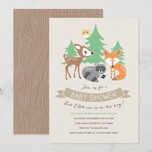 Woodland Friends Baby shower Invite Kaart