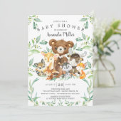Woodland Friends Baby shower Kaart (Staand voorkant)