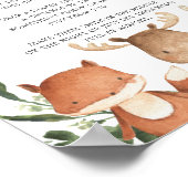 Woodland Friends Baby shower Late Night Diapers Poster (Hoek)