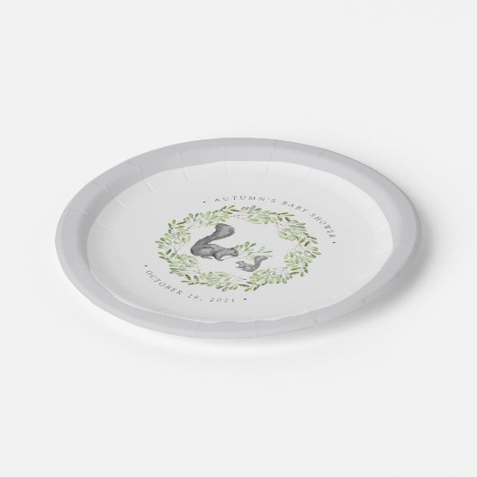 Woodland Friends Baby shower Papieren Bordje (Gekanteld)