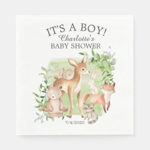 Woodland Friends Baby shower Papieren servetten
