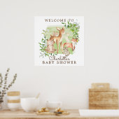Woodland Friends Baby shower Welcome Poster (Keuken)