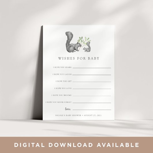 Woodland Friends Baby shower wenst Kaart