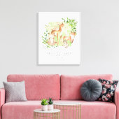 Woodland Friends Birth Stats Canvas Afdruk (Insitu (Woonkamer))
