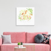 Woodland Friends Birth Stats Canvas Afdruk (Insitu (Woonkamer))