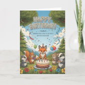 Woodland Friends Birthday Celebration Card Kaart (Voorkant)