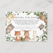 Woodland Friends Books for Baby Baby shower Card Informatiekaartje (Voorkant)