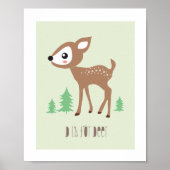 Woodland Friends - D is voor Deer Art Print (Voorkant)
