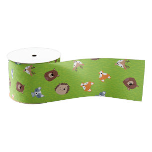 Woodland Friends - Fox Beer Raccoon Hedegel Deer Grosgrain Lint