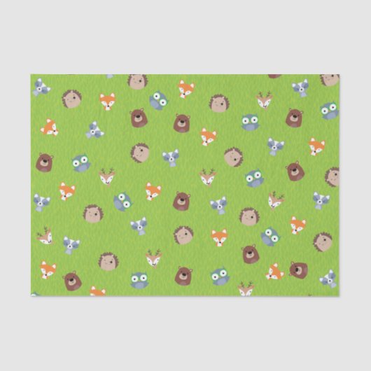 Woodland Friends - Fox Beer Raccoon Hedegel Deer Tissuepapier (Voorkant)