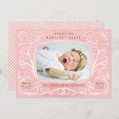 Woodland Friends geboorte aankondiging meisje (Voorkant / Achterkant)