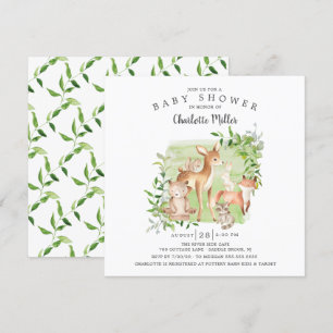 Woodland Friends Gender Neutral Baby shower Kaart