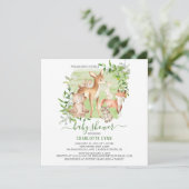 Woodland Friends Gender Neutral Baby shower Kaart (Staand voorkant)