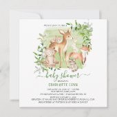 Woodland Friends Gender Neutral Baby shower Kaart (Voorkant)