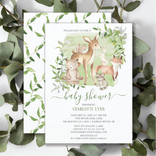 Woodland Friends Gender Neutral Baby shower Kaart