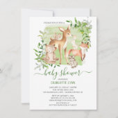 Woodland Friends Gender Neutral Baby shower Kaart (Voorkant)