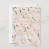 Woodland Friends Girls Baby shower Invitation Kaart (Achterkant)