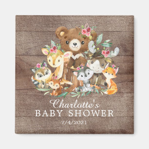 Woodland Friends Girls Baby shower Magneet