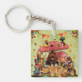 Woodland Friends in Teatime in Forest Sleutelhanger (Voorkant)