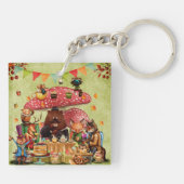 Woodland Friends in Teatime in Forest Sleutelhanger (Achterkant)