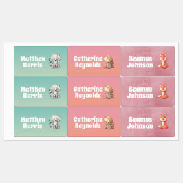 Woodland Friends: Kinder kledinglabels ingesteld Labels