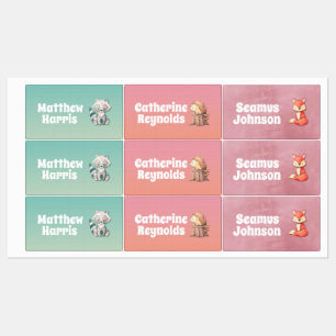 Woodland Friends: Kinder kledinglabels ingesteld Labels