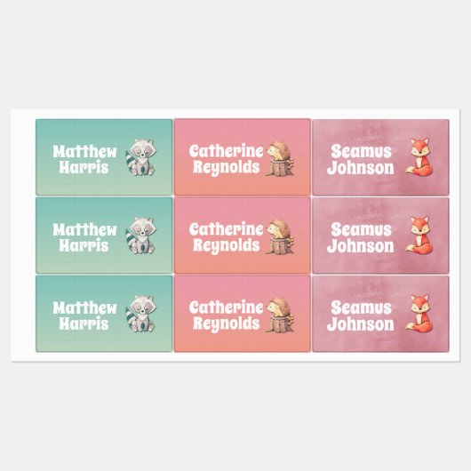 Woodland Friends: Kinder kledinglabels ingesteld Labels (Vel)