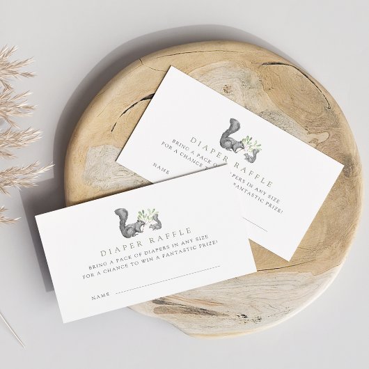 Woodland Friends Luier Raffle Ticket Kaarten