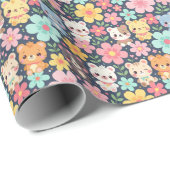 Woodland Friends Parade | Cute Animal Pattern Cadeaupapier (Rol Hoek)