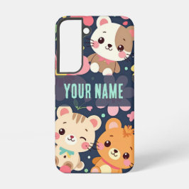 Woodland Friends Parade | Cute Animal Pattern Samsung Galaxy Hoesje