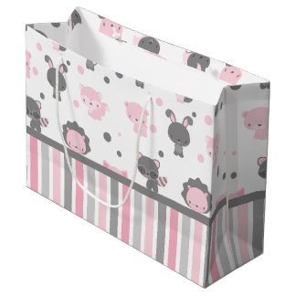 Woodland Friends Pink & Grey Gift Bag Groot Cadeauzakje
