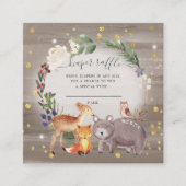 Woodland Friends Sparkle Diaper Raffle Ticket Informatiekaartje (Voorkant)