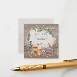 Woodland Friends Sparkle Diaper Raffle Ticket Informatiekaartje