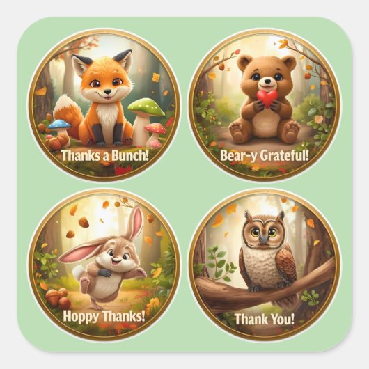 Woodland Friends Stickers – Schattige Bos Dier Pa (Voorkant)