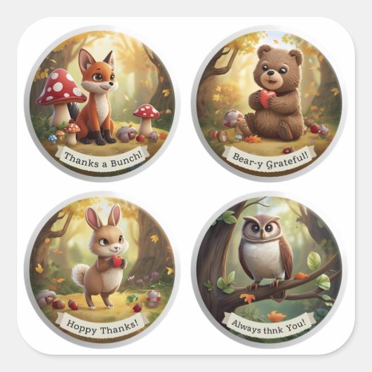 Woodland Friends Stickers – Schattige Bos Dier Pa (Voorkant)